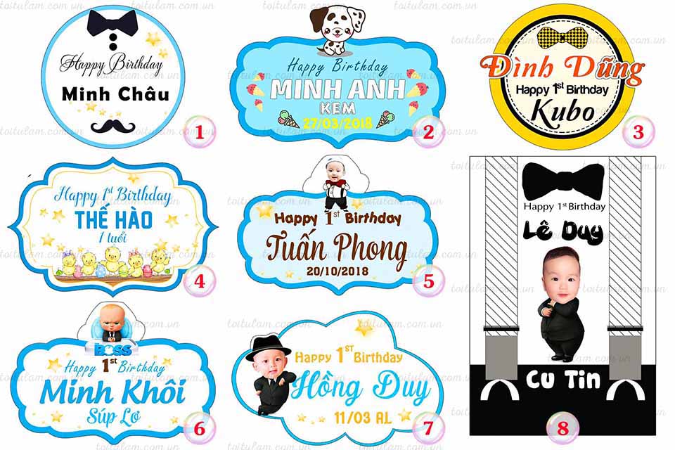 Banner bảng tên sinh nhật cho bé trai bé gái thiết kế theo yêu cầu HAPPYKID  BANNER  Lazadavn